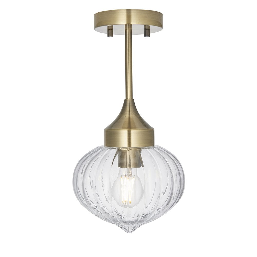 Addington Semi Flush in Antique Brass