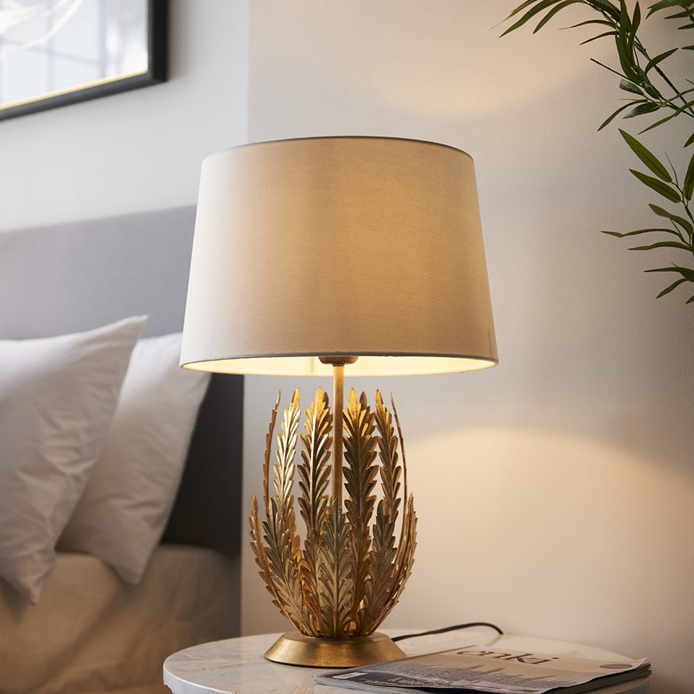 Delphine Floral Table Lamp in Gold