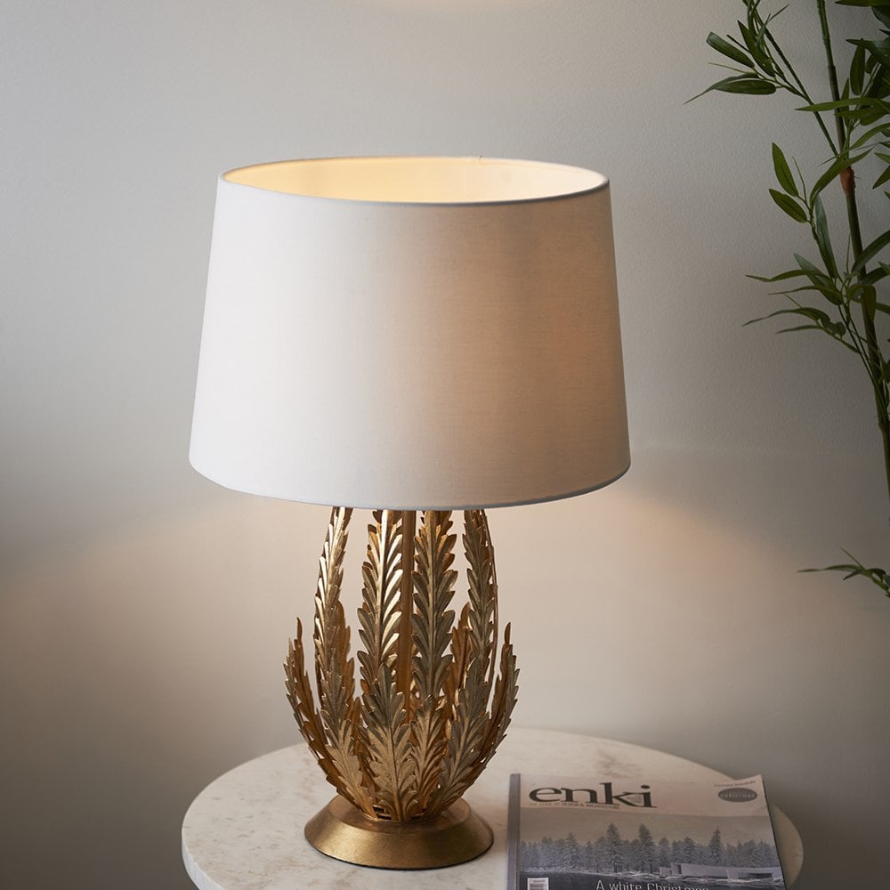 Delphine Floral Table Lamp in Gold