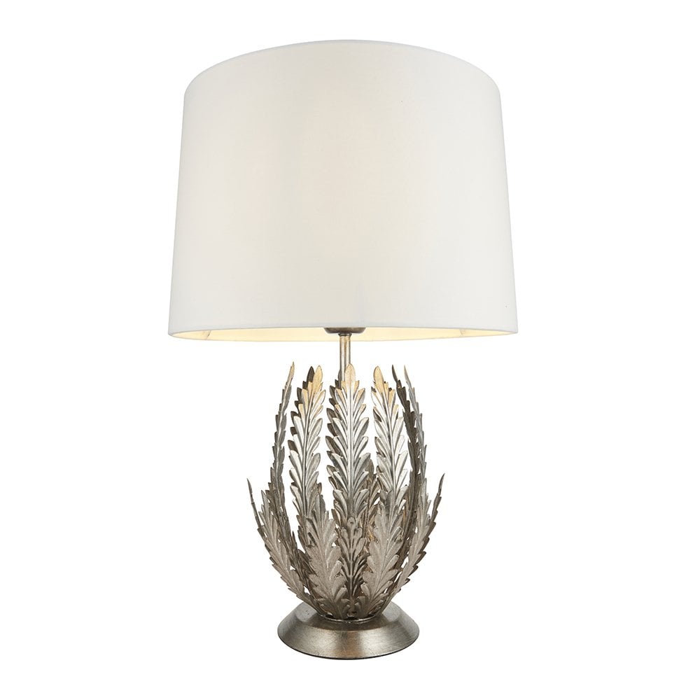 Delphine Floral Table Lamp in Silver