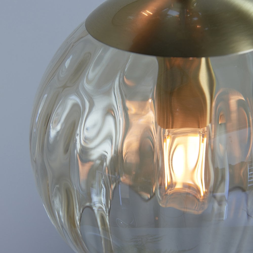 Dimple Satin Brass 3 Light Cluster Pendant