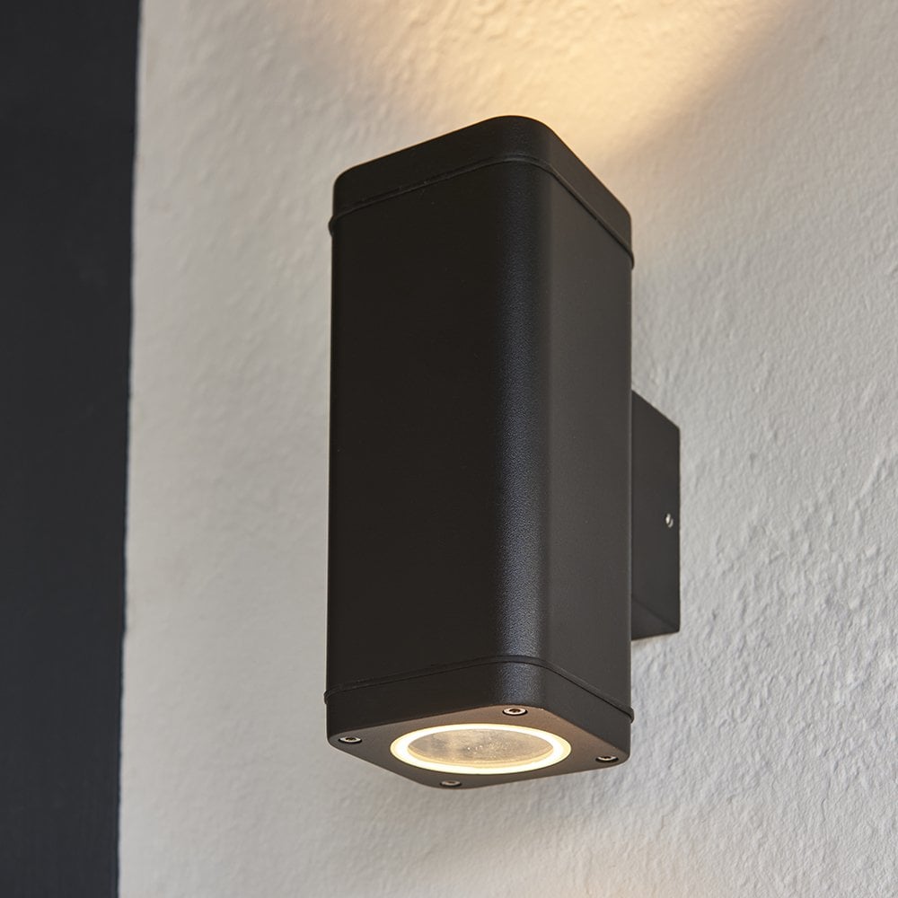 Milton 2Lt LED Wall Light in Black