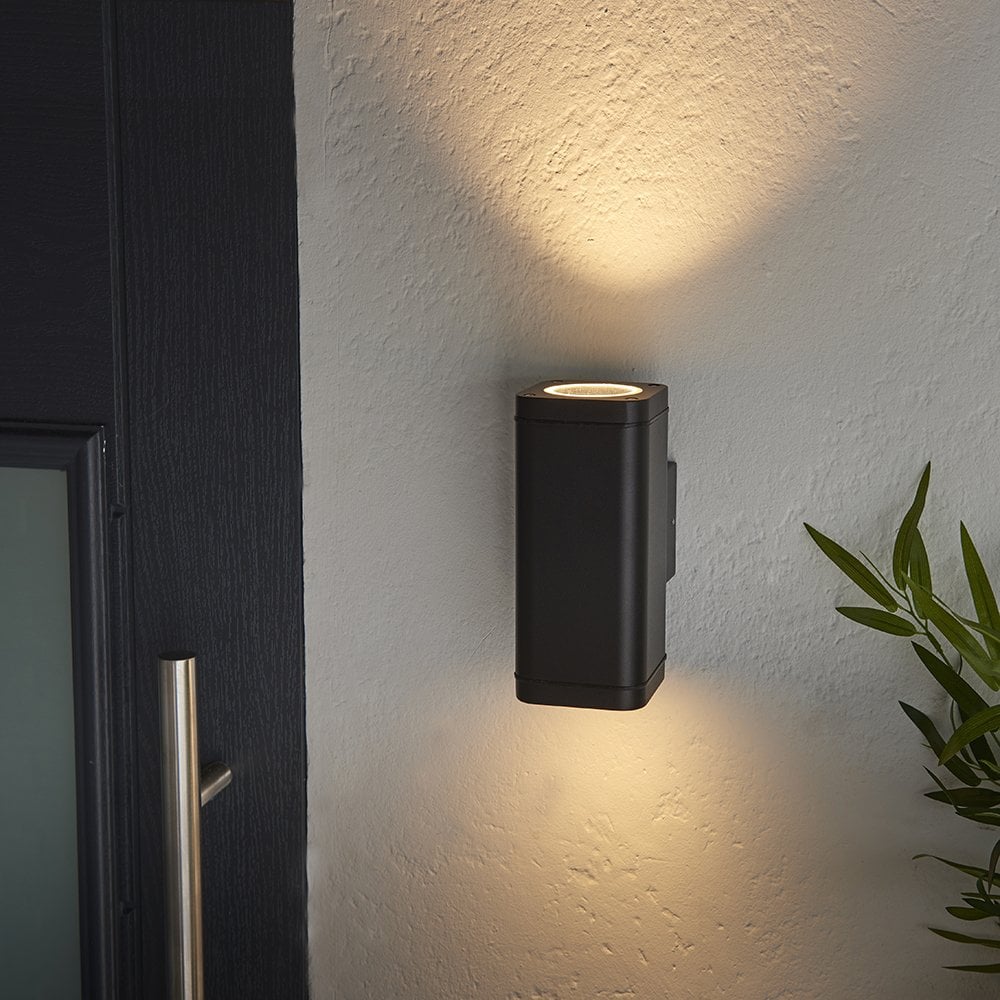 Milton 2Lt LED Wall Light in Black