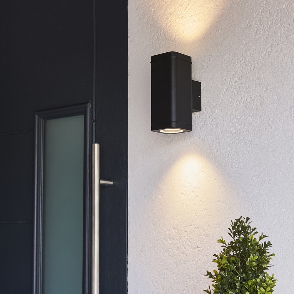 Milton 2Lt LED Wall Light in Black