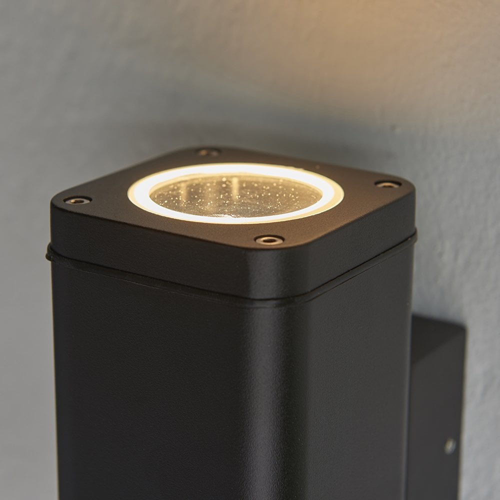 Milton 2Lt LED Wall Light in Black