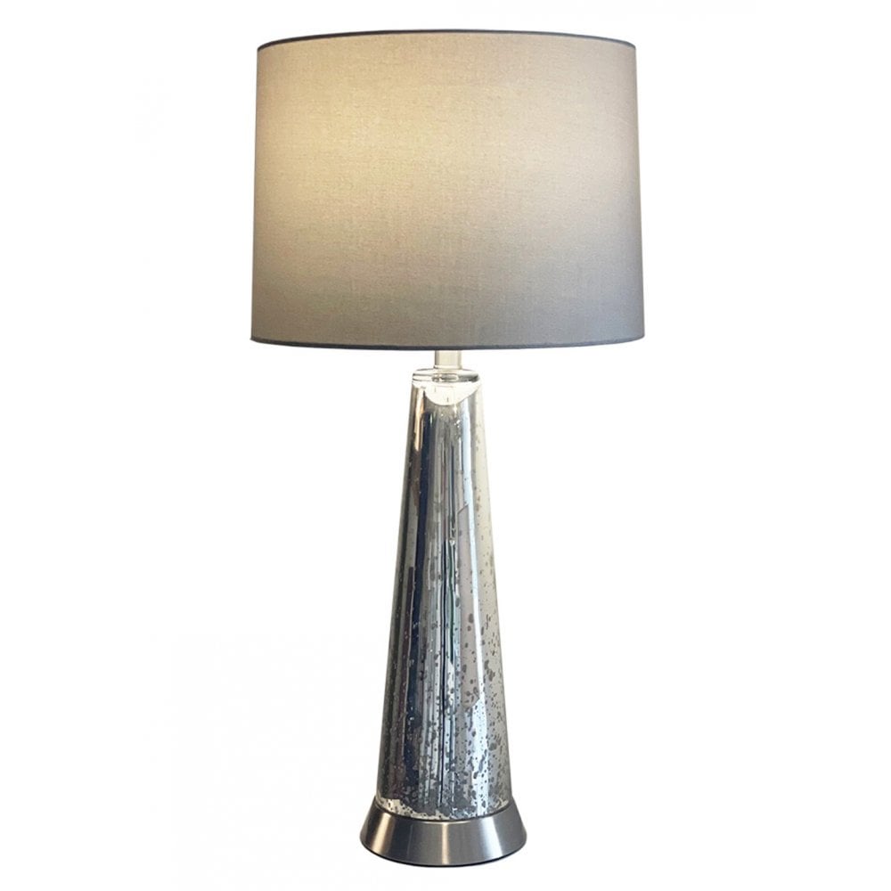 Ember Mercury Effect Glass Table Lamp With Shade