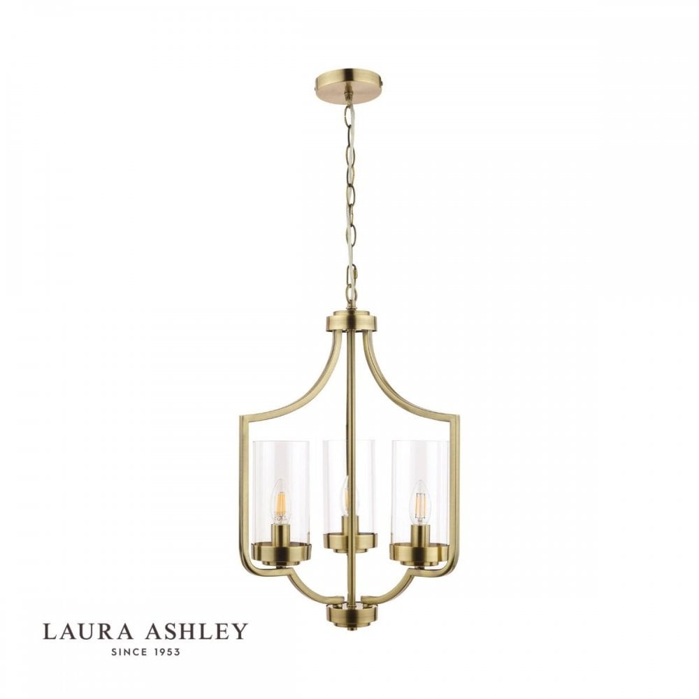 Laura Ashley Joseph 3 Light Antique Brass