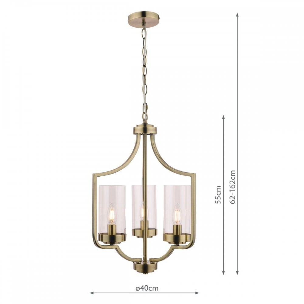 Laura Ashley Joseph 3 Light Antique Brass