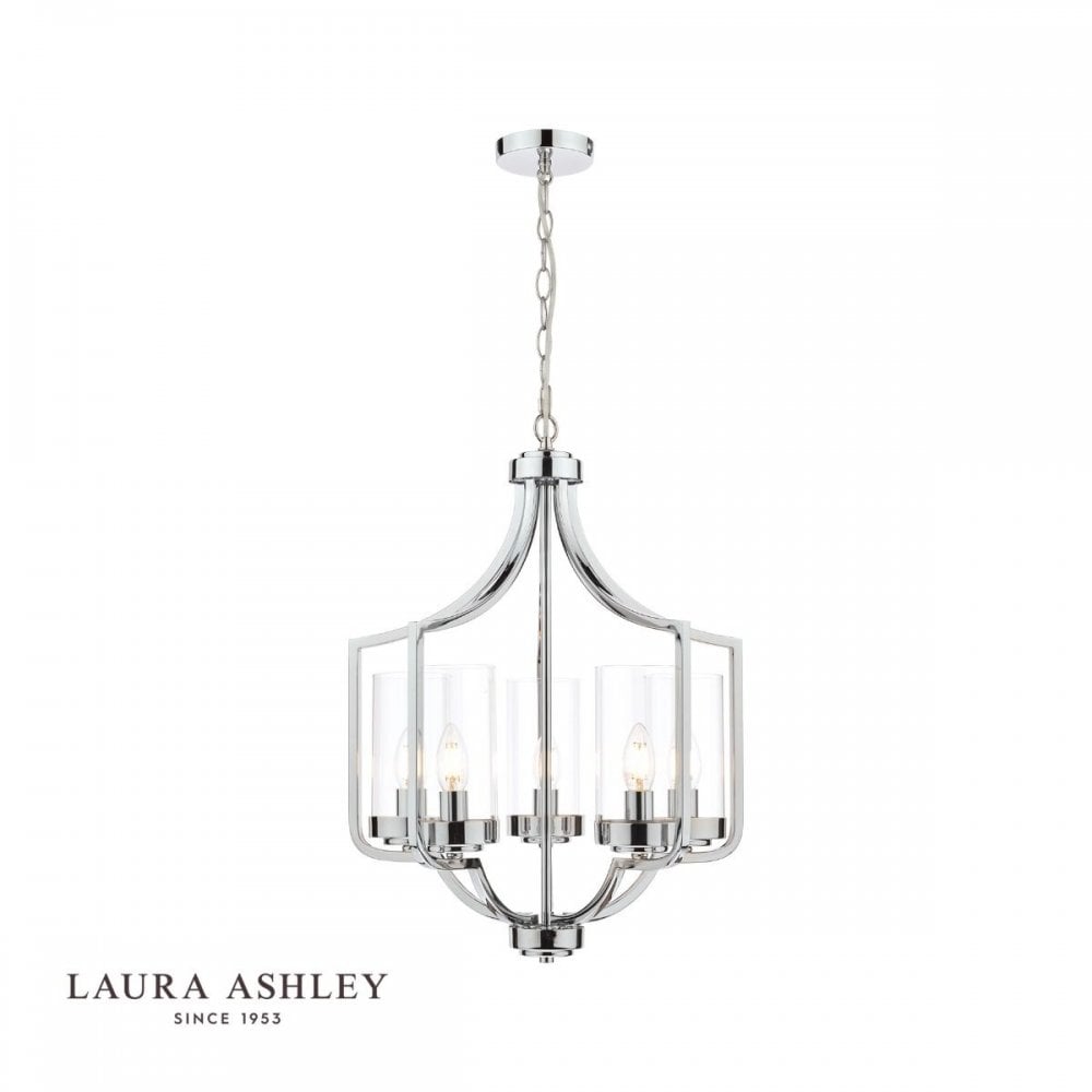 Laura Ashley Joseph 5 Light Polished Chrome