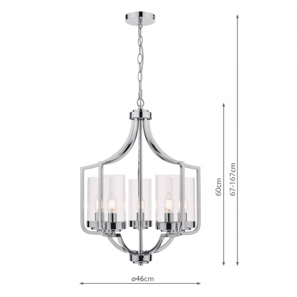 Laura Ashley Joseph 5 Light Polished Chrome