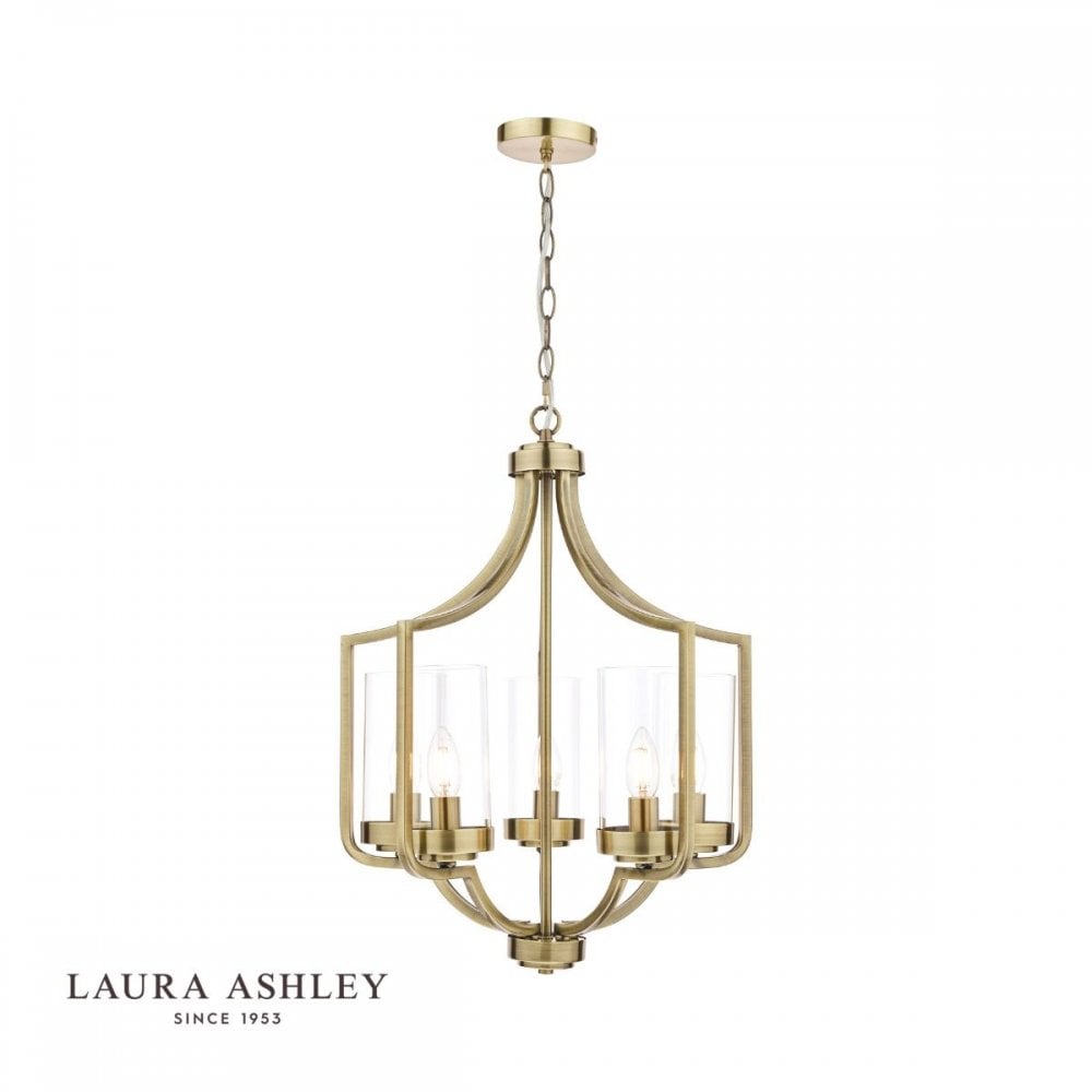 Laura Ashley Joseph 5 Light Antique Brass