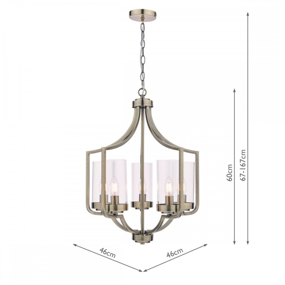 Laura Ashley Joseph 5 Light Antique Brass