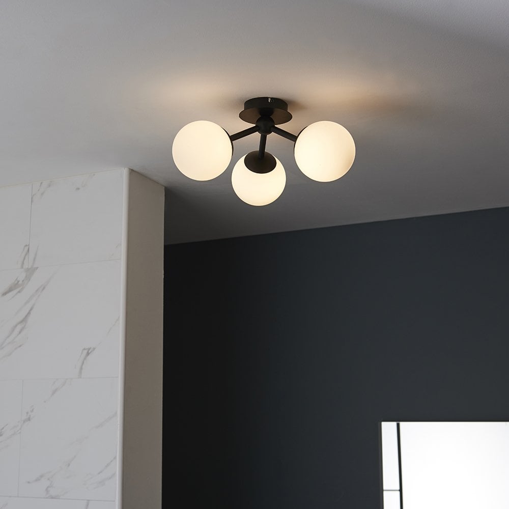 Pulsa 3lt Semi Flush Light in Black