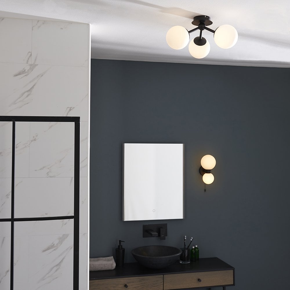 Pulsa 3lt Semi Flush Light in Black