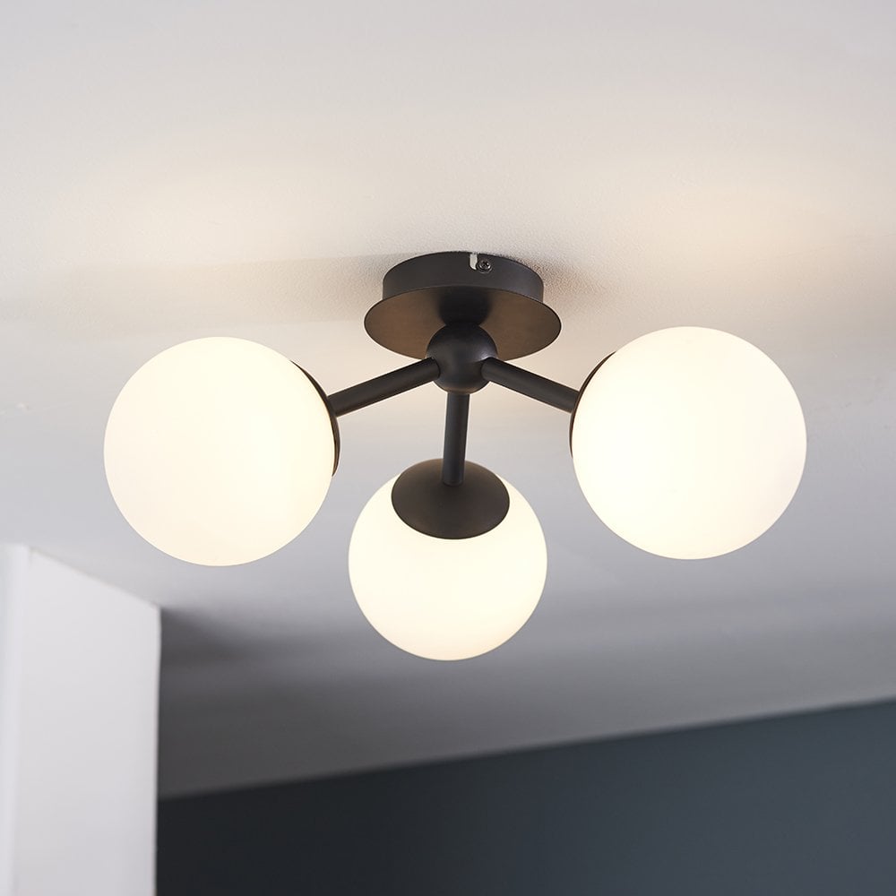 Pulsa 3lt Semi Flush Light in Black