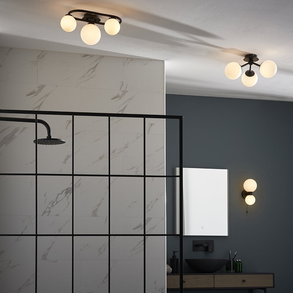 Pulsa 3 light Semi Flush in Black
