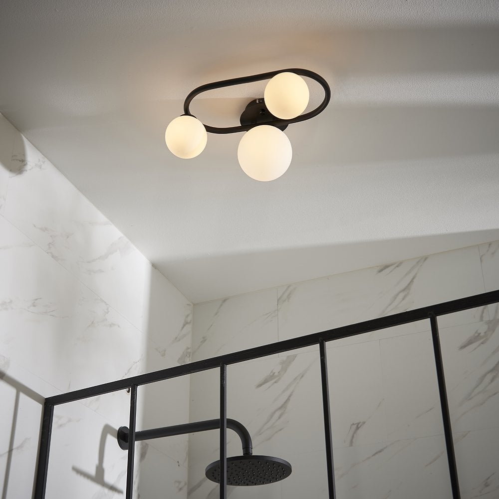 Pulsa 3 light Semi Flush in Black