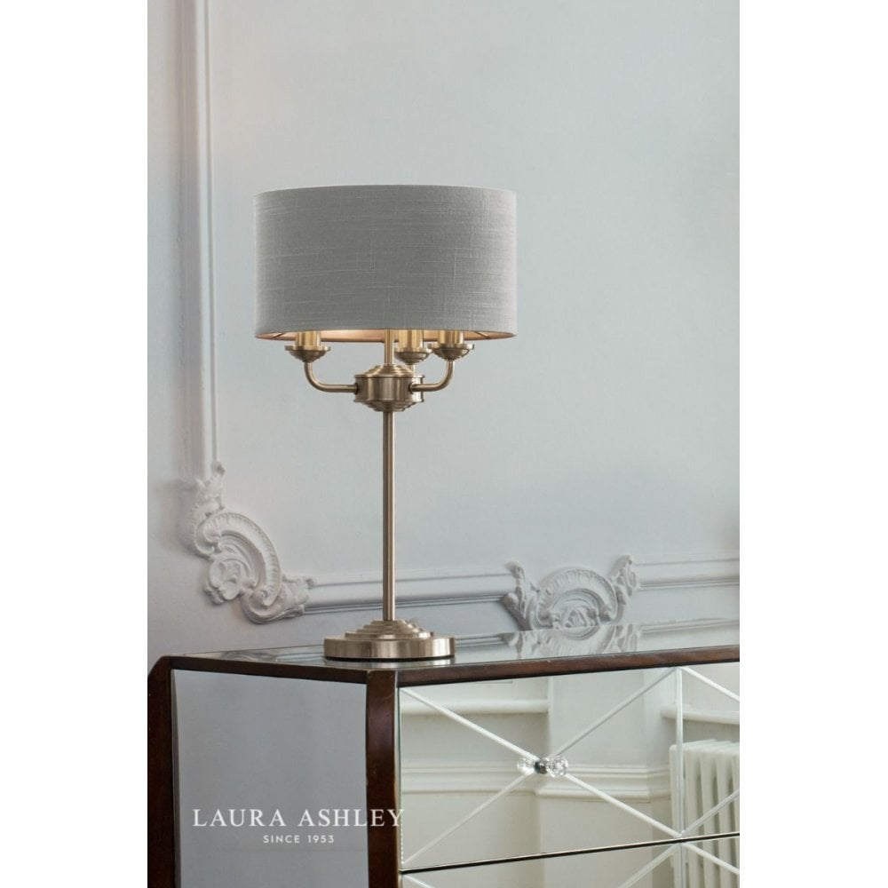 Sorrento Polished Nickel Table Lamp C/W Silver Shade with Silver Inner