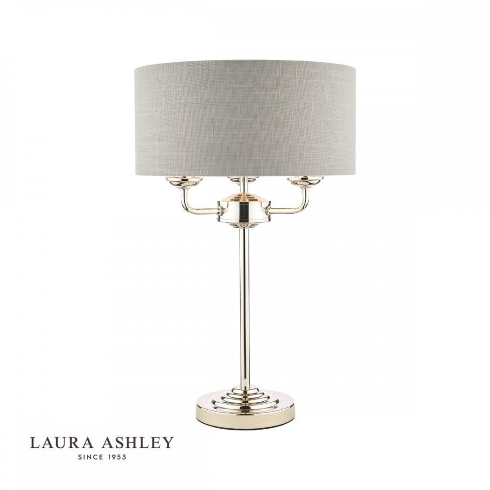 Sorrento Polished Nickel Table Lamp C/W Silver Shade with Silver Inner