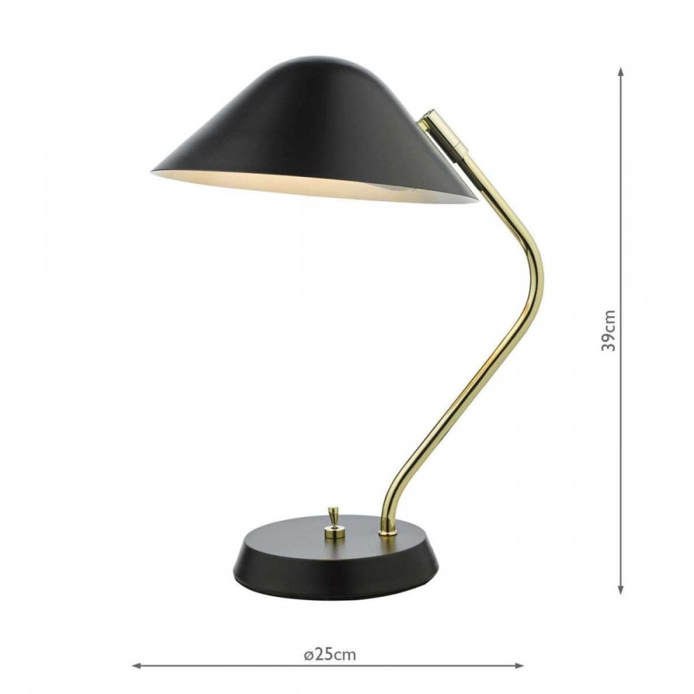 Erna Black & Polished Brass Table Lamp