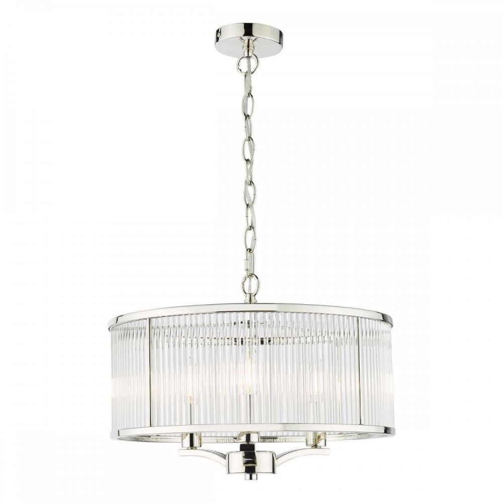 Eveyln 3 Light Polished Nickel Pendant