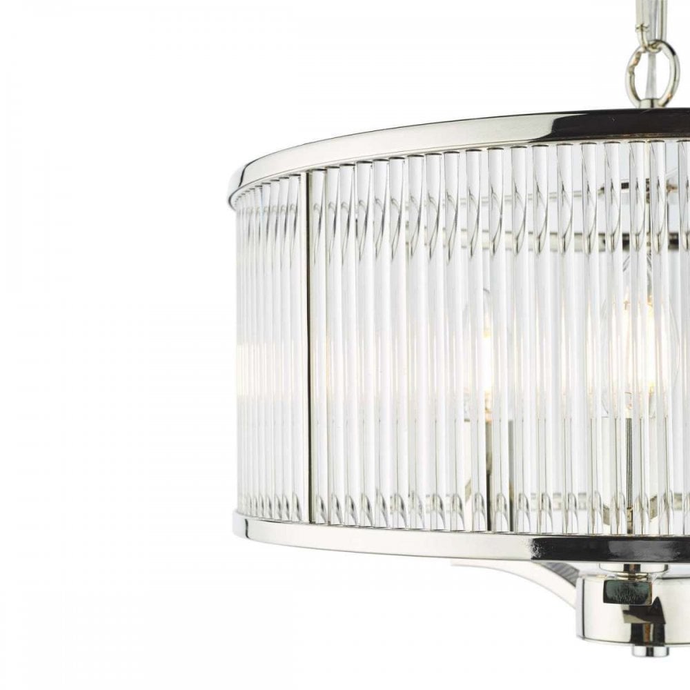 Eveyln 3 Light Polished Nickel Pendant