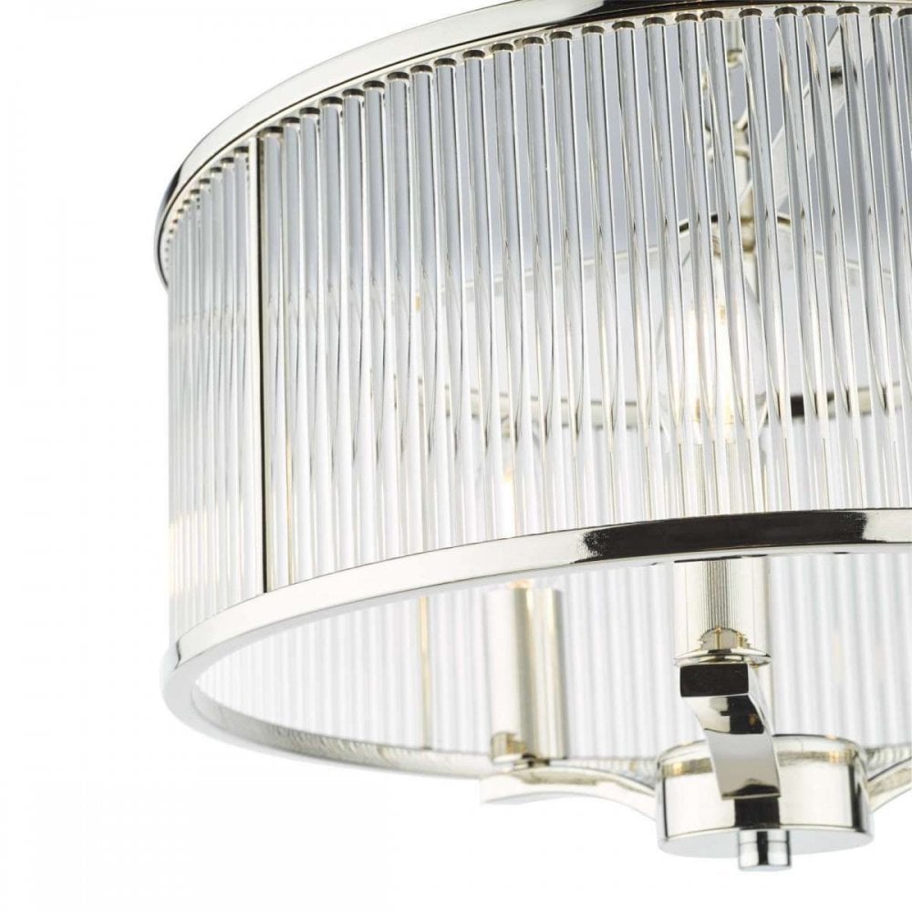Eveyln 3 Light Polished Nickel Pendant