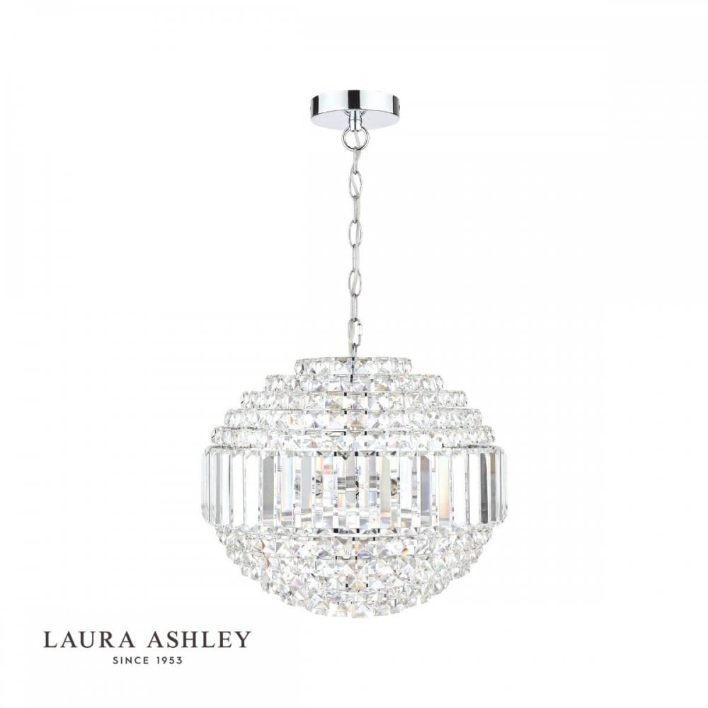 Vienna 5 Light Crystal Chandelier in Polished Chrome