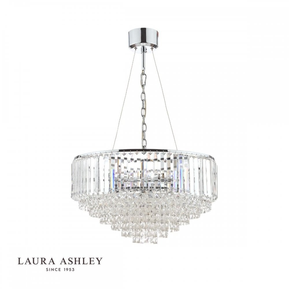 Vienna 9 Light Crystal Chandelier in Polished Chrome