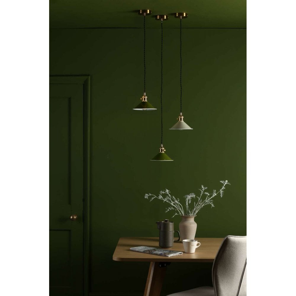 Hadano Natural Brass Pendant C/W Cashmere Shade