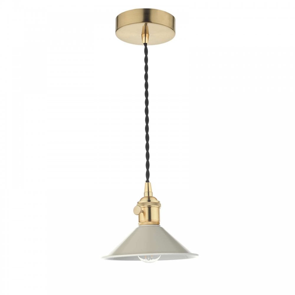 Hadano Natural Brass Pendant C/W Cashmere Shade