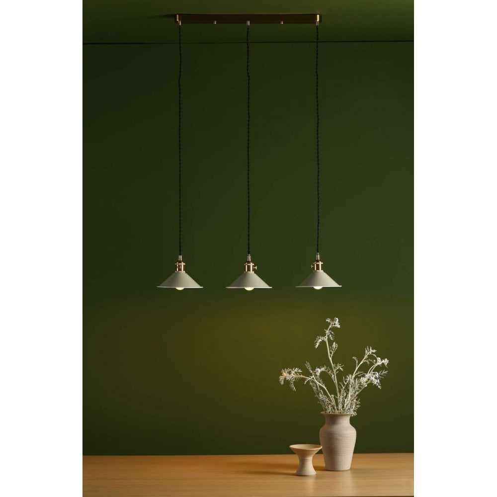 Hadano 3 Light Bar Natural Brass Fitting C/W Cashmere Shade