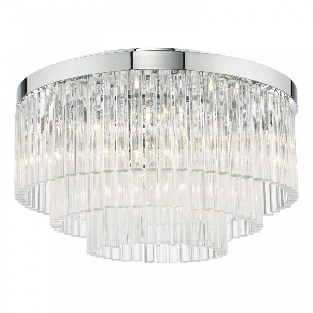 Logan 5 Light Polished Chrome Flush Fiting with Clear Glass