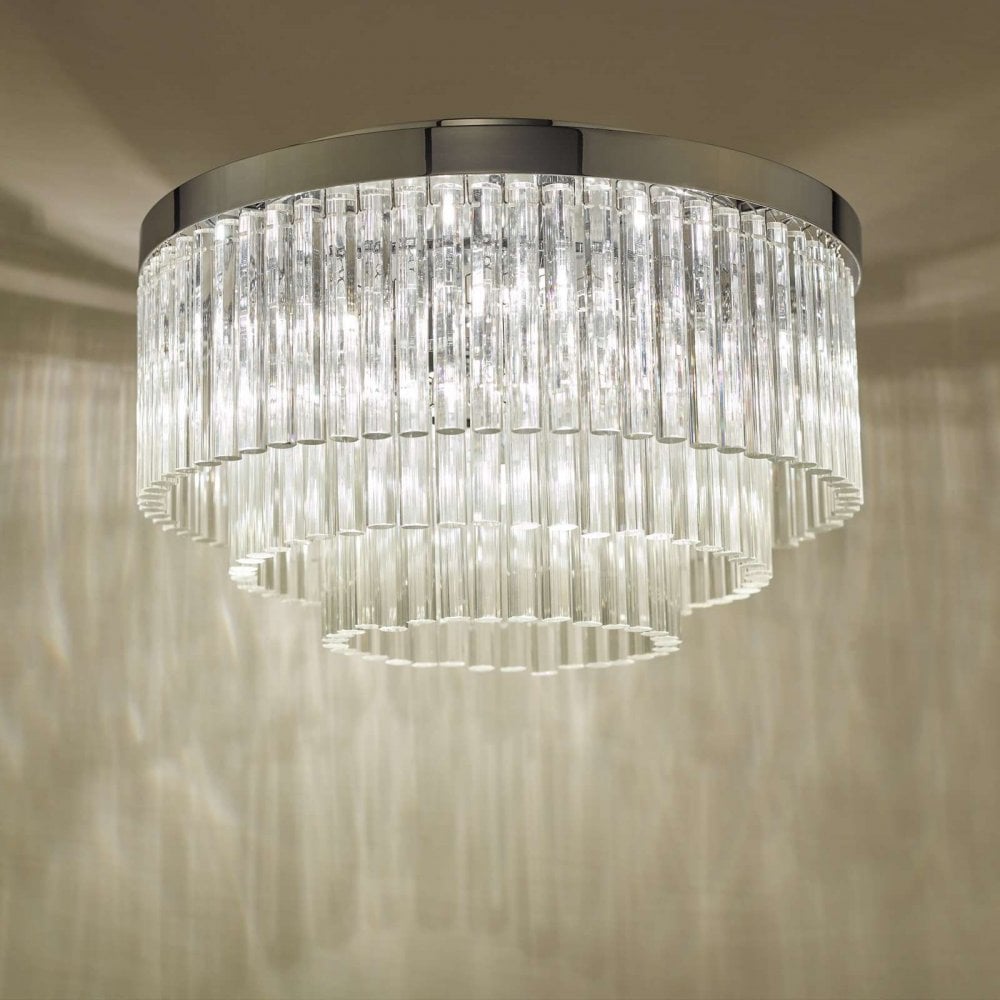 Logan 5 Light Polished Chrome Flush Fiting with Clear Glass