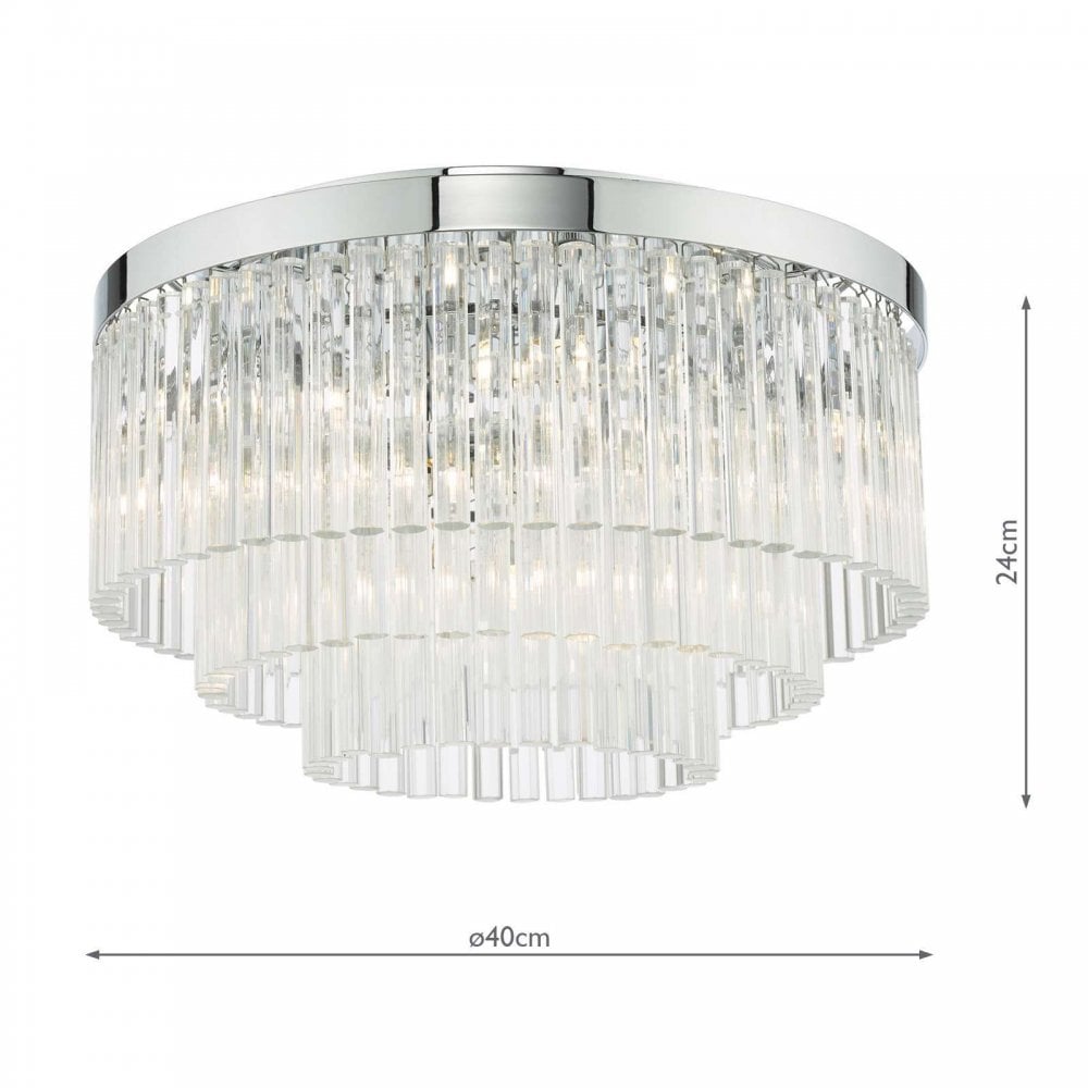 Logan 5 Light Polished Chrome Flush Fiting with Clear Glass