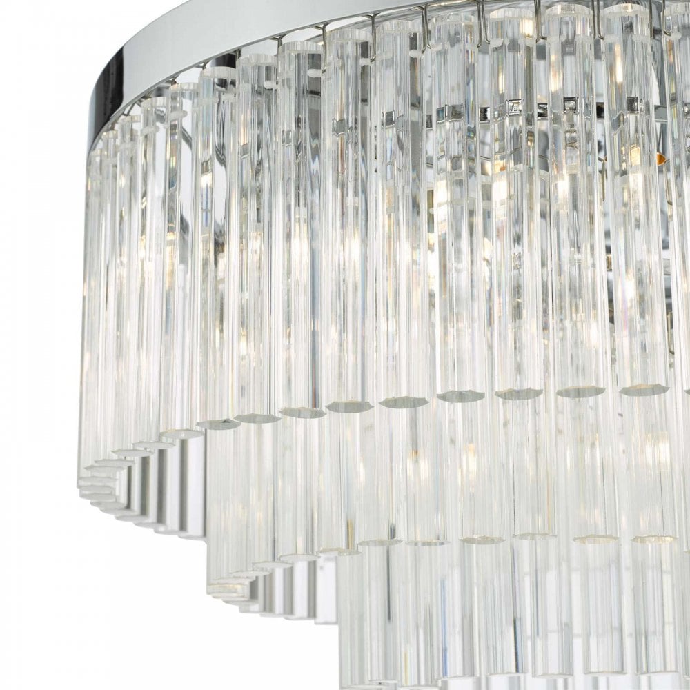 Logan 5 Light Polished Chrome Flush Fiting with Clear Glass