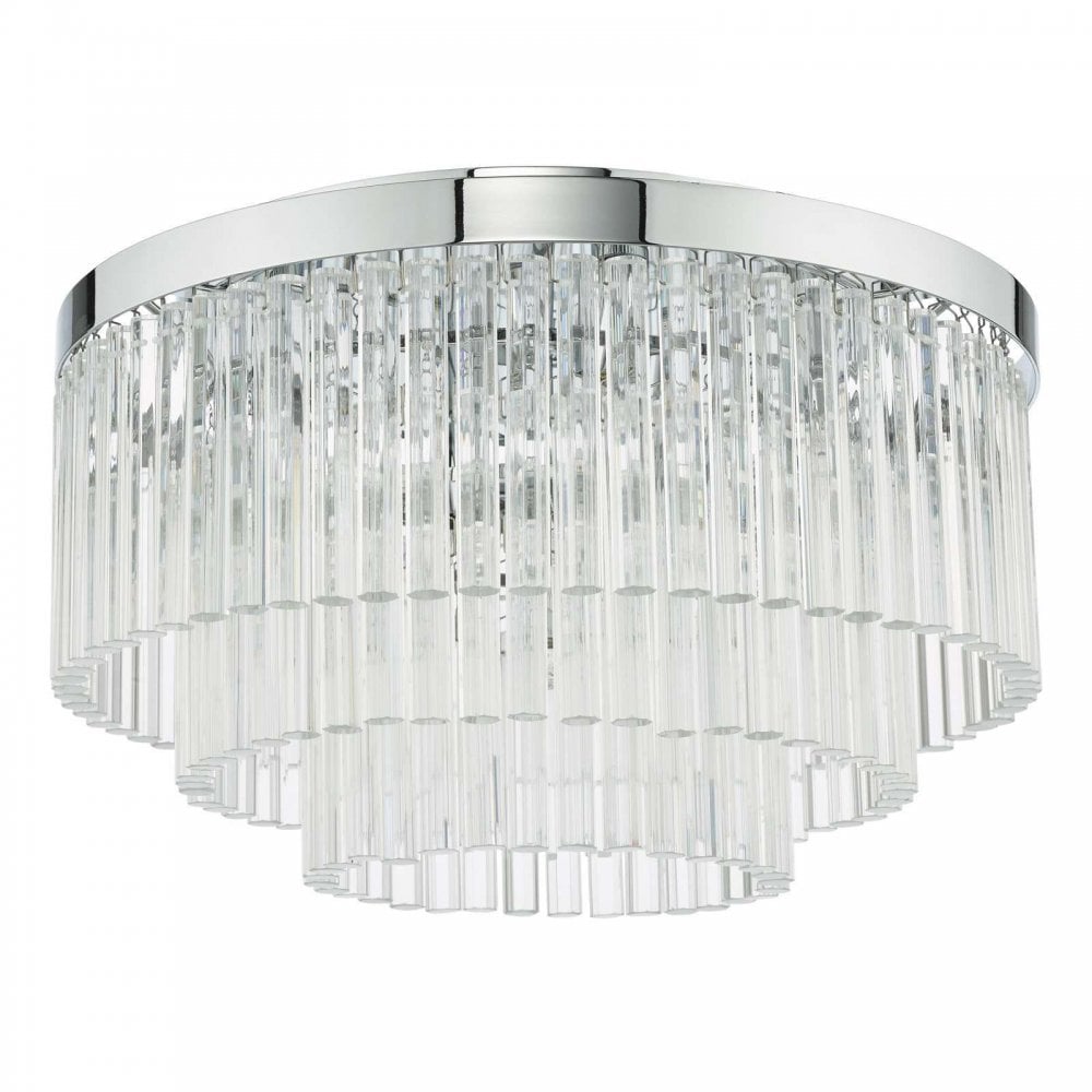 Logan 5 Light Polished Chrome Flush Fiting with Clear Glass