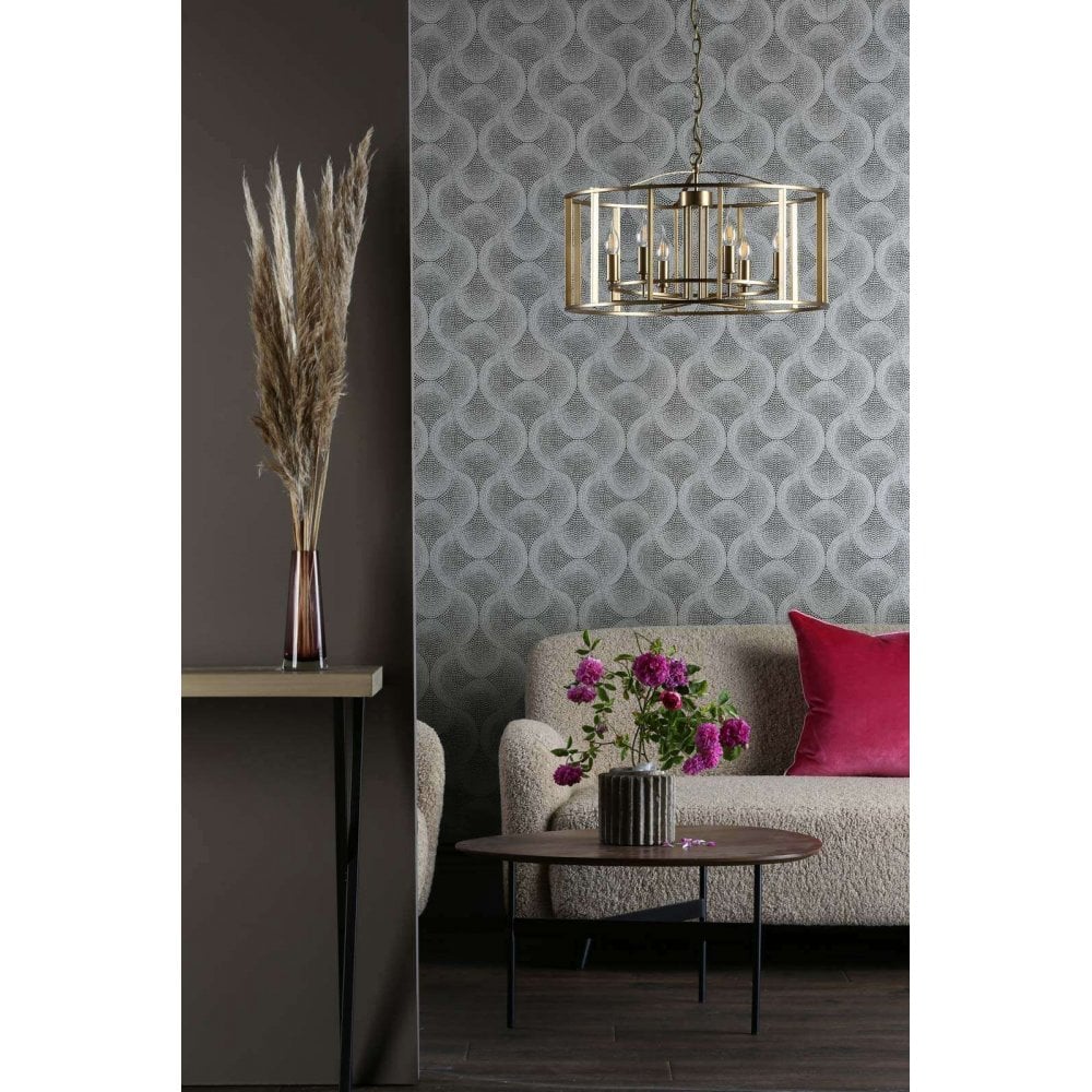Myka 6 Light Pendant in Brushed Bronze Finish