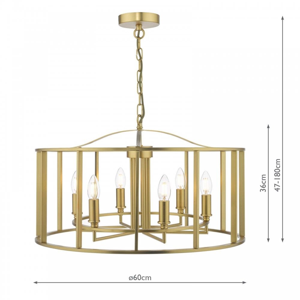 Myka 6 Light Pendant in Brushed Bronze Finish