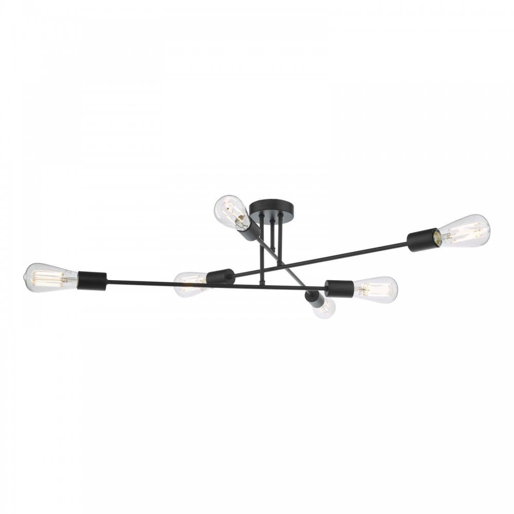 Neve 6 Light Flush Fitting in Matt Black