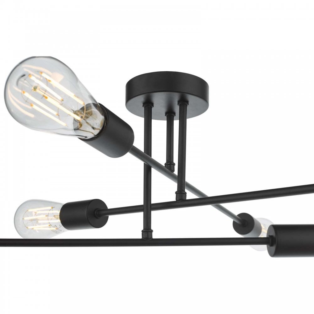 Neve 6 Light Flush Fitting in Matt Black