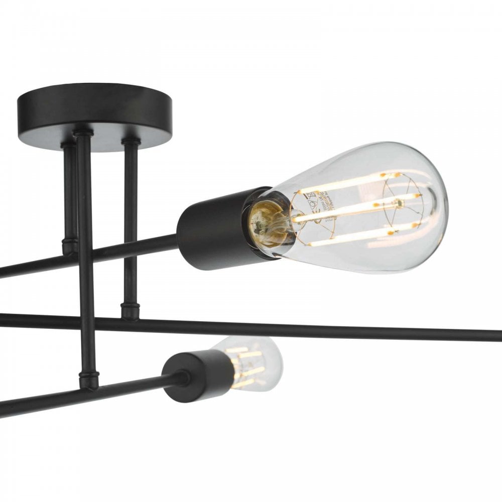 Neve 6 Light Flush Fitting in Matt Black