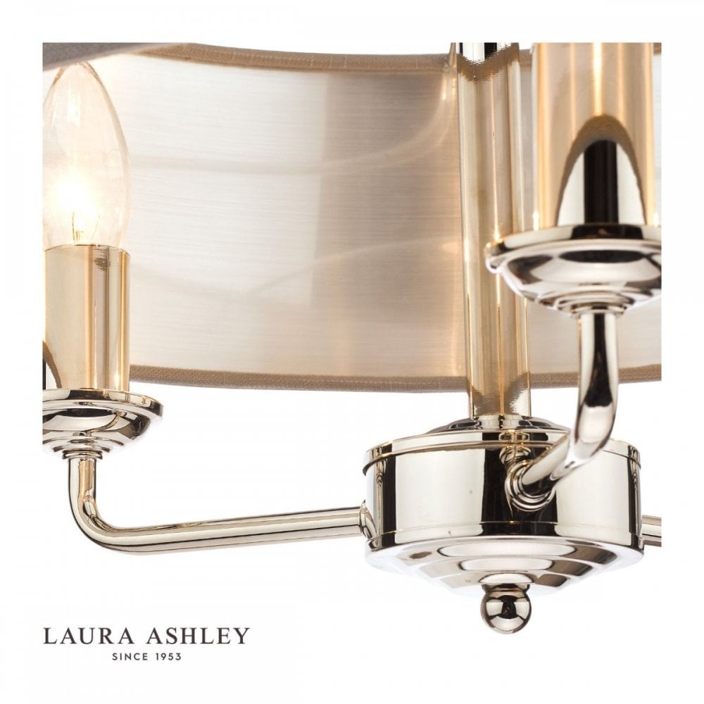 Sorrento 3 Light Pendant in Polished Nickel C/W Charcoal Shade
