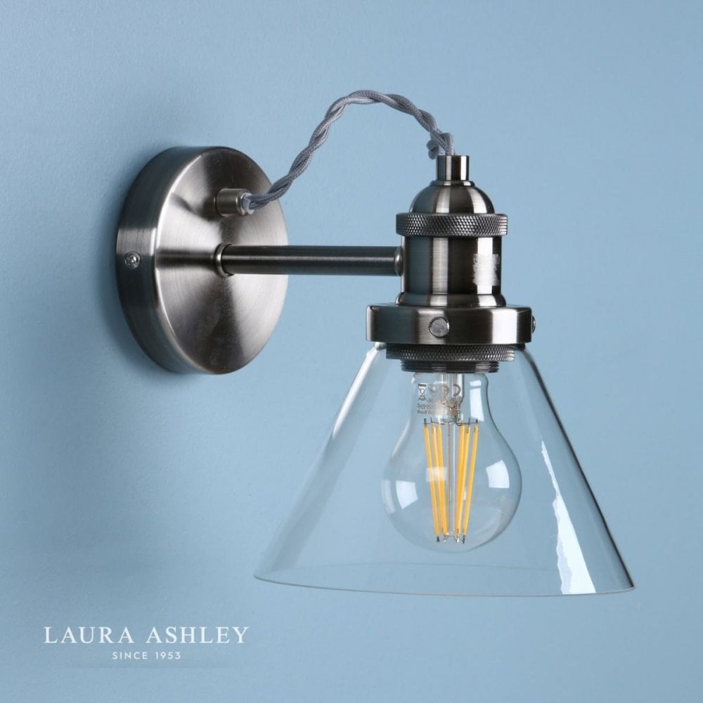 Isaac Wall Light in Brushed Chrome with Glass Shade
