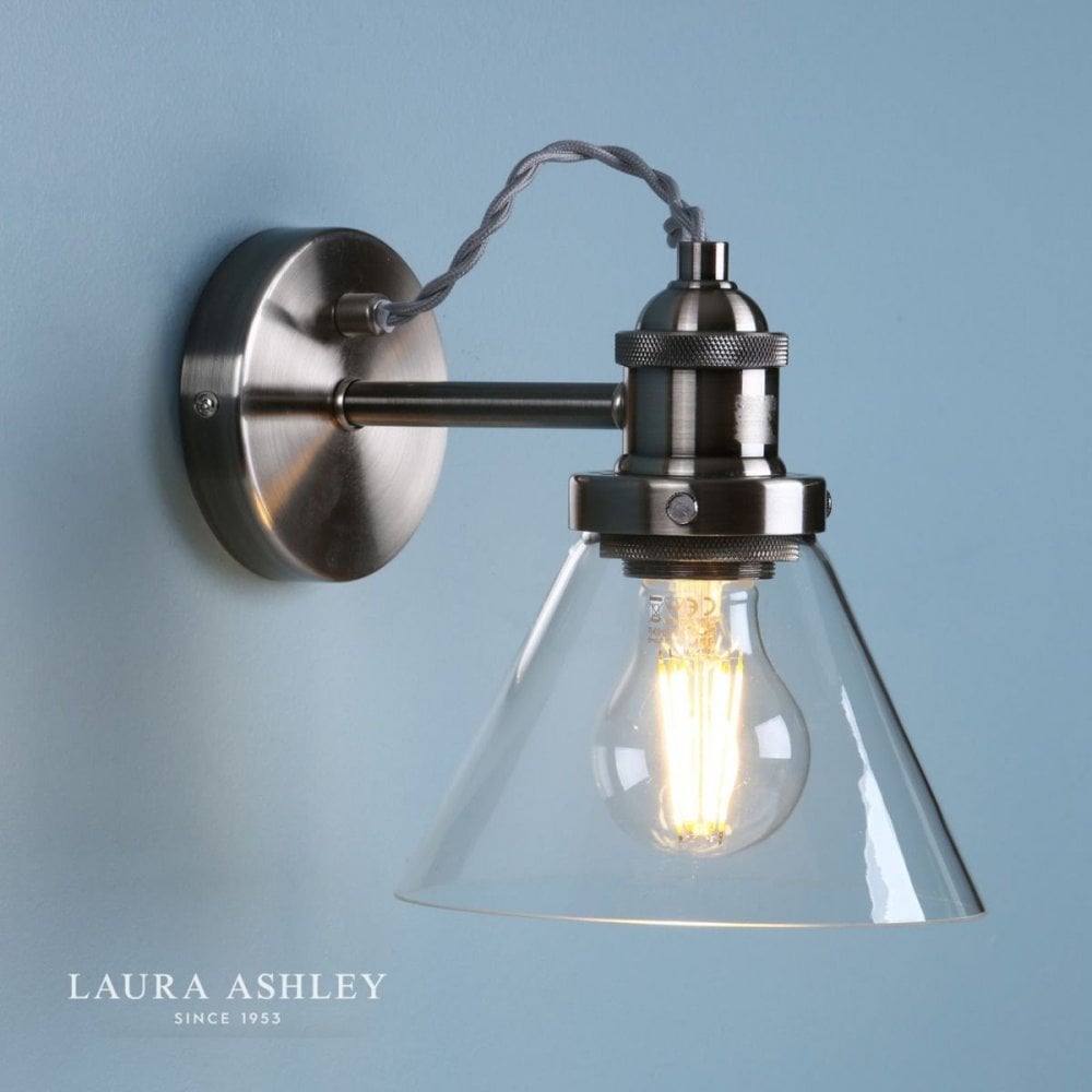 Isaac Wall Light in Brushed Chrome with Glass Shade