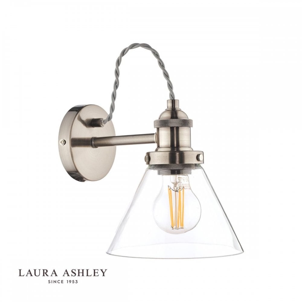 Isaac Wall Light in Brushed Chrome with Glass Shade