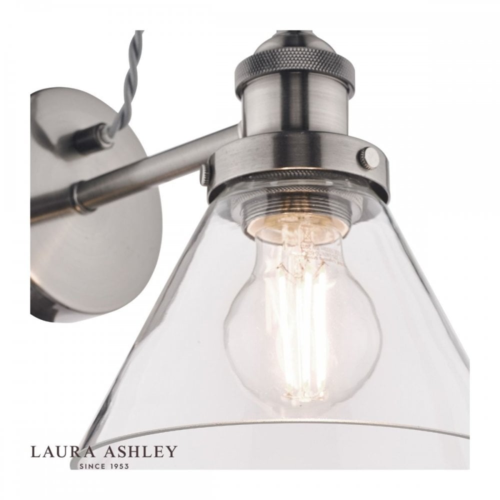 Isaac Wall Light in Brushed Chrome with Glass Shade