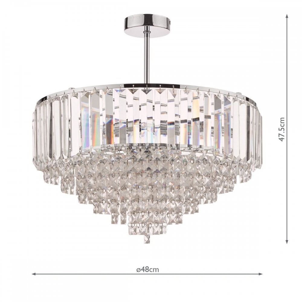 Vienna 5 Light Semi Flush in Polished Chrome