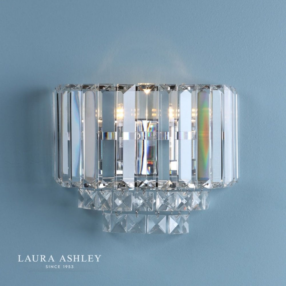 Vienna Polished Chrome Crystal Wall Light