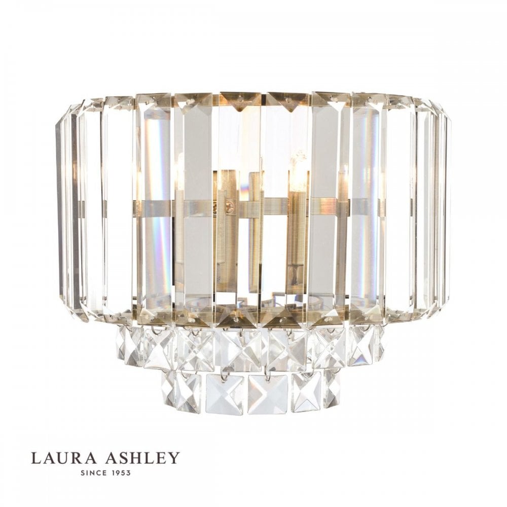 Vienna Antique Brass Crystal Wall Light